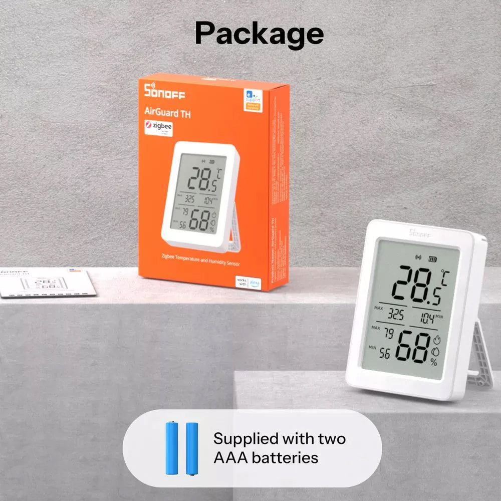 SONOFF AirGuard TH SNZB-02DR2 Zigbee Temperatur Feuchtigkeitssensor 3.6 Zoll LCD