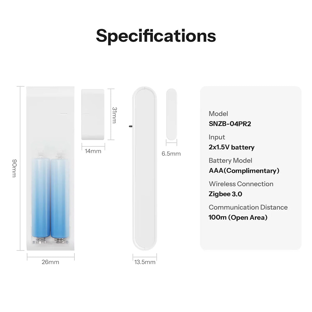 SONOFF SenseGuard DW Gen2 Zigbee Intelligenter Tür-/Fenstersensor SNZB-04PR2