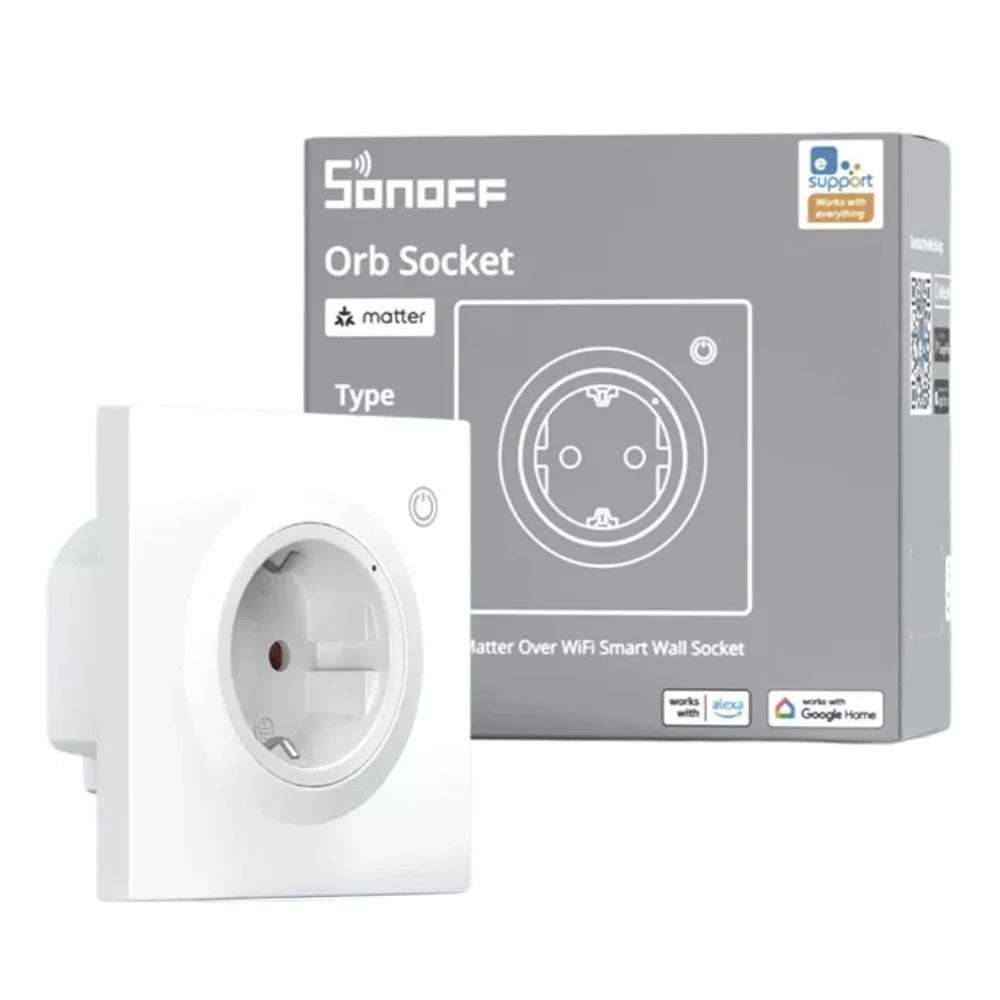 SONOFF WS01TPF-E Orb Socket Matter Wandsteckdose 16A Energy Monitoring white