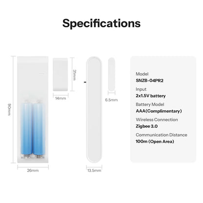 SONOFF SenseGuard DW Gen2 Zigbee Intelligenter Tür-/Fenstersensor SNZB-04PR2