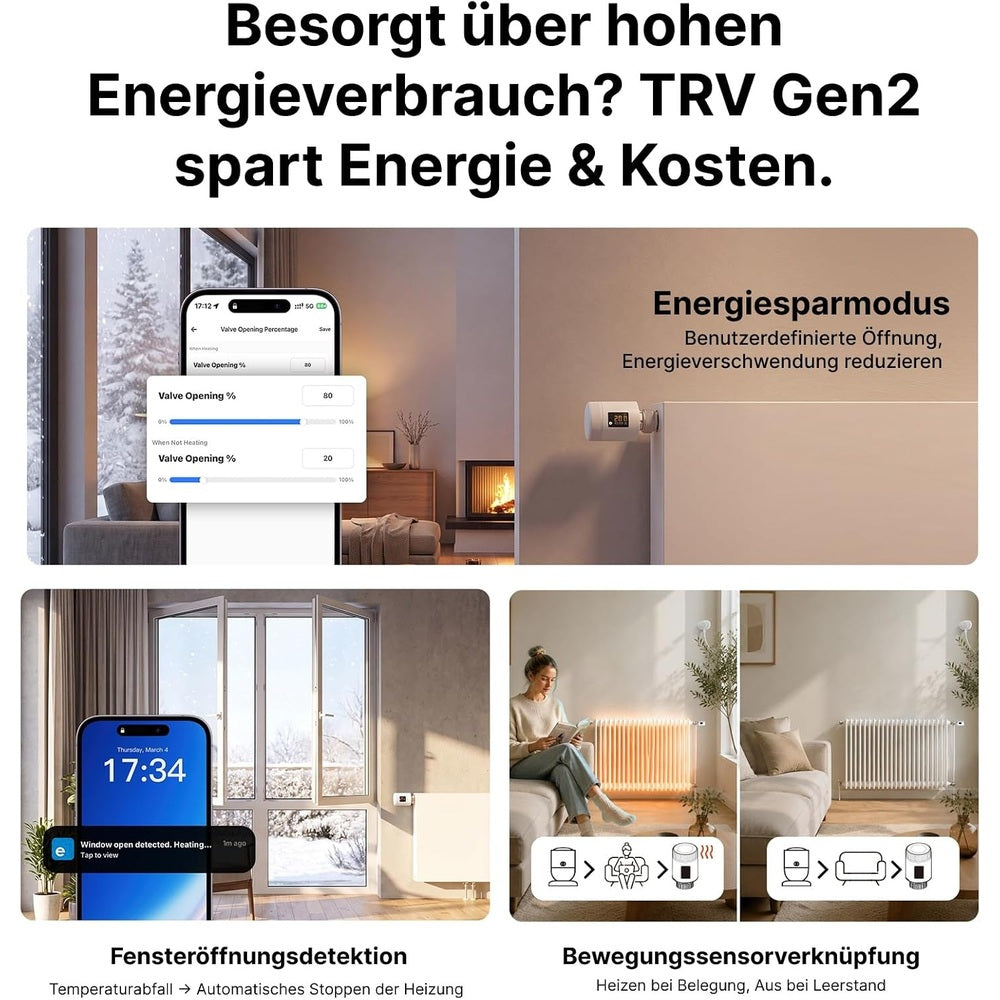 Sonoff TRV-ZBT Gen2 Zigbee 3.0 Smart Heizkörperthermostat Regler Radiator Valve