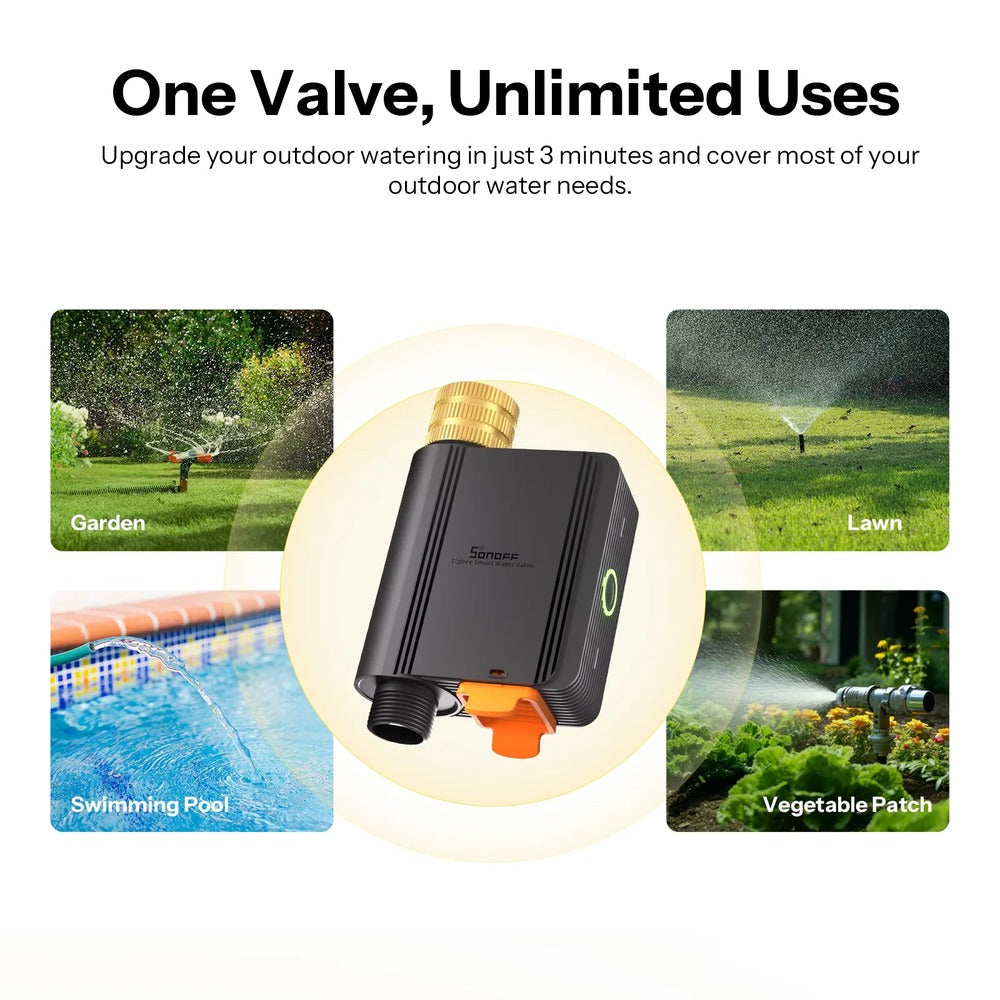 Sonoff SWV-ZFE Zigbee Smart Bewässerungssystem Waserventil Water Valve ZHA 2MQTT